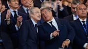 (L-R) Real Madrid president Florentino Perez and FC...
