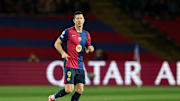 Robert Lewandowski of FC Barcelona seen in action during the...