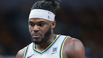 Indiana Pacers forward Jarace Walker (5) in a playoff game against the Milwaukee Bucks.