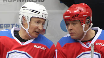 Russian President Vladimir Putin Plays Ice Hockey in Sochi