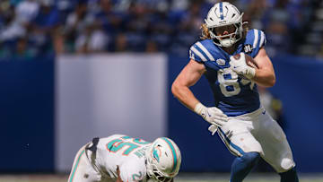 Tyler Warren runs during Miami Dolphins v Indianapolis Colts