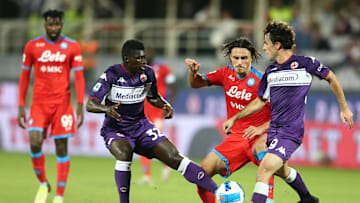 Uno scatto del match di campionato tra Napoli e Fiorentina