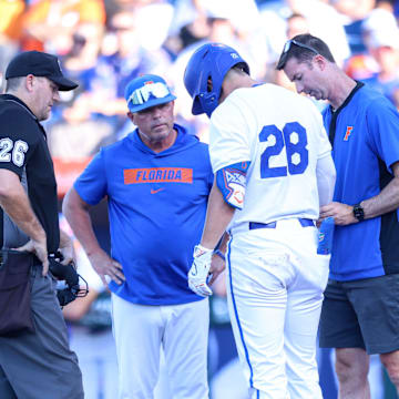 Florida Gators catcher Luke Heyman is set to miss the rest of the season with a forearm fracture.