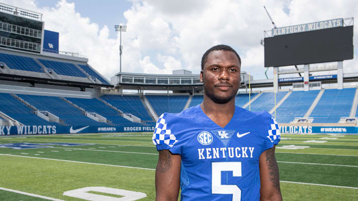 University of Kentucky linebacker DeAndre Square. Aug. 3, 2022

Af5i3763