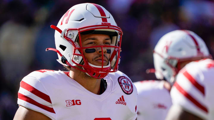 Oct 16, 2021; Minneapolis, Minnesota, USA; Nebraska Cornhuskers quarterback Adrian Martinez (2) looks on against the Minnesota Golden Gophers at Huntington Bank Stadium.