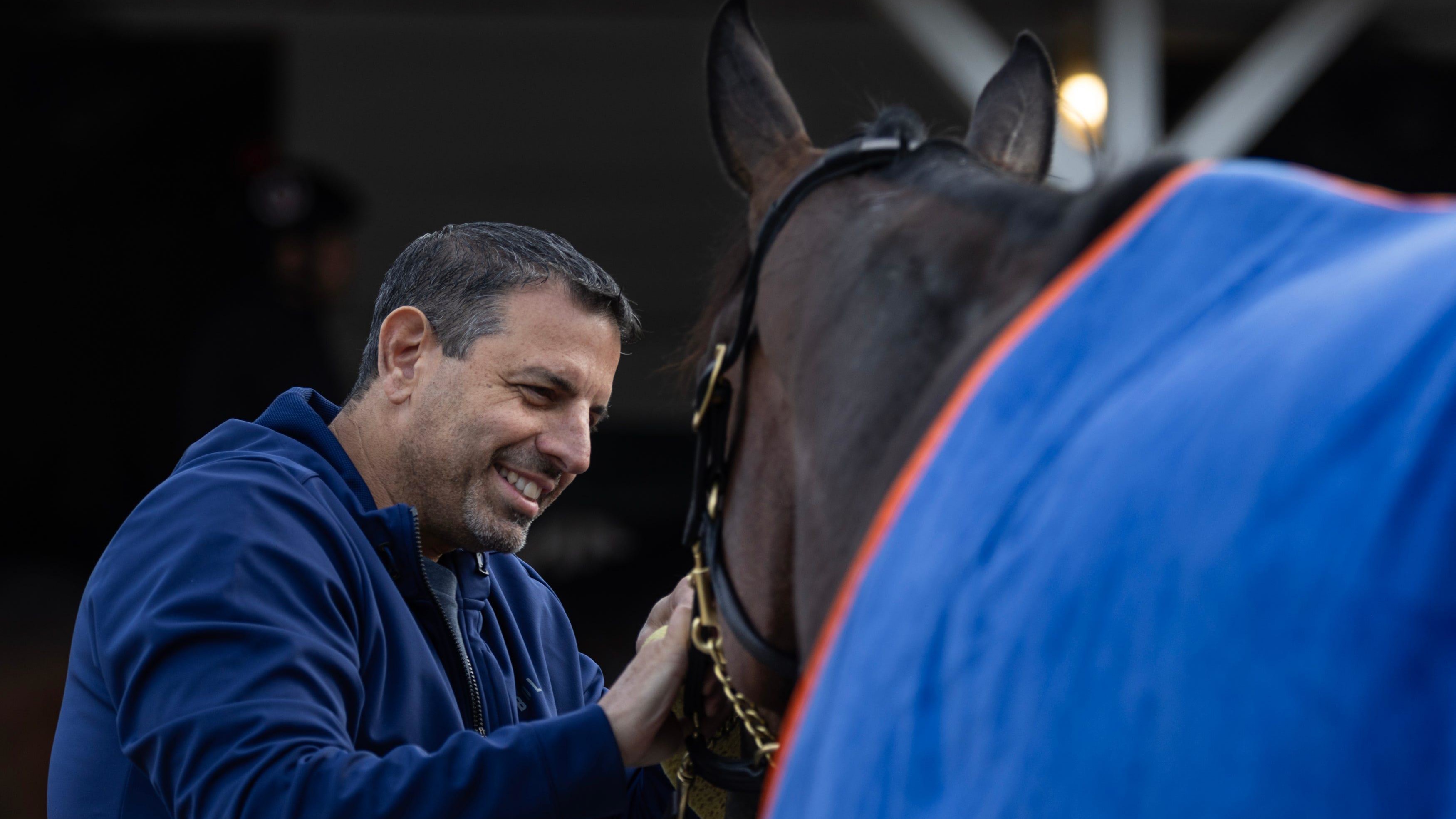 Repole interacts with his horse, Fierceness, the Kentucky Derby favorite.