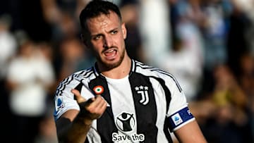 Federico Gatti of Juventus FC gestures during the Serie A...