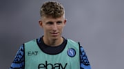 SSC Napoli's Danish midfielder Jesper Lindstrom looks on...