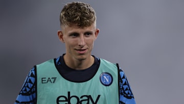 SSC Napoli's Danish midfielder Jesper Lindstrom looks on...