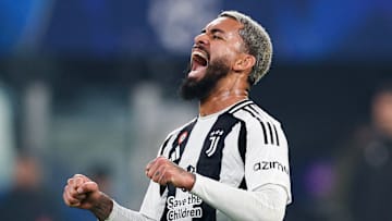 Douglas Luiz of Juventus celebrates during the UEFA...