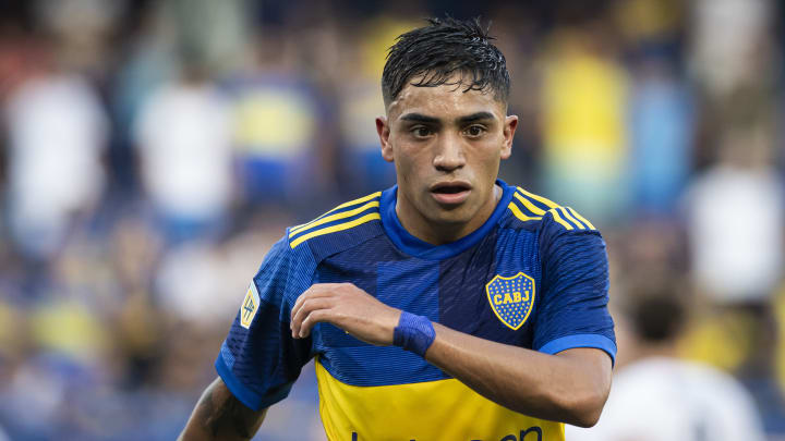 Luca Langoni of Boca Juniors looks on during a group B match...