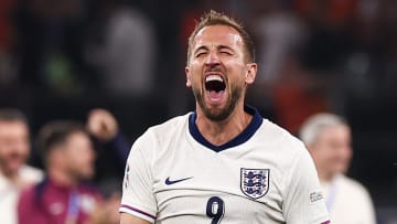 Harry Kane of England celebrates after scoring a goal during...