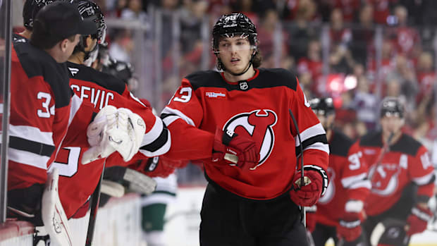 New Jersey Devils defenseman Luke Hughes