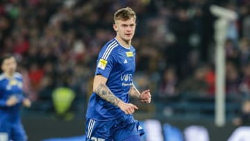 Wiktor Bogacz of Miedz Legnica seen during the Fortuna 1...