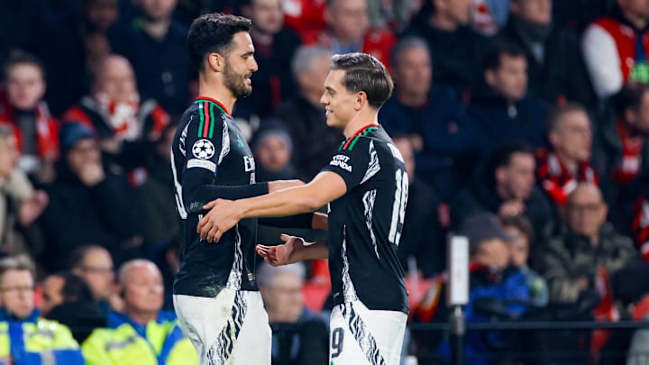Both Mikel Merino (left) and Leandro Trossard (right) scored on the night.