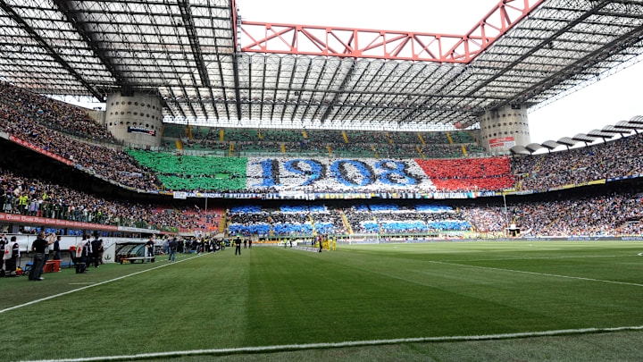 Inter Milan's supporter are seen before