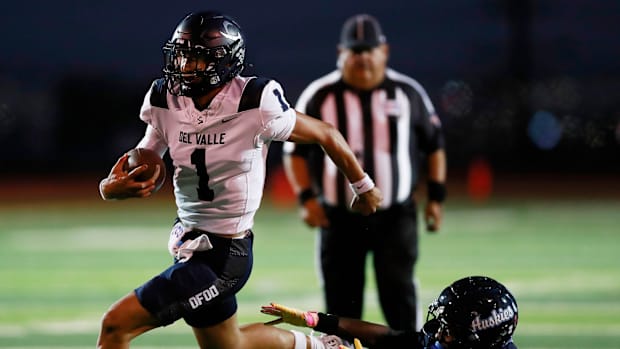 Texas high school football: Del Valle quarterback Jake Fette vs. Chapin High School at McKee Stadium