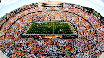 A checkered pattern colors Neyland Stadium during the Tennessee Volunteers vs. Georgia Bulldogs game at Neyland Stadium in Knoxville, Tennessee on Saturday, September 30, 2017.

Ut Georgia 1001