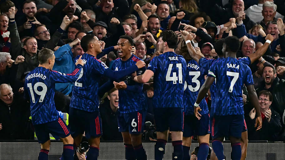 Arsenal celebrating.