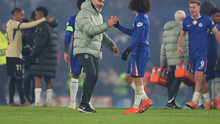 Enzo Maresca (left) and Marc Cucurella.