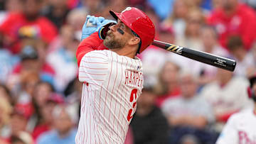 Bryce Harper has been reinstated from the IL and is batting third in the Phillies' lineup for Monday's series opener against the Padres