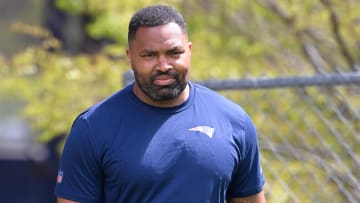 May 11, 2024; Foxborough, MA, USA; New England Patriots head coach Jerod Mayo arrives at the practice fields at the New England Patriots rookie camp at Gillette Stadium.  Mandatory Credit: Eric Canha-USA TODAY Sports