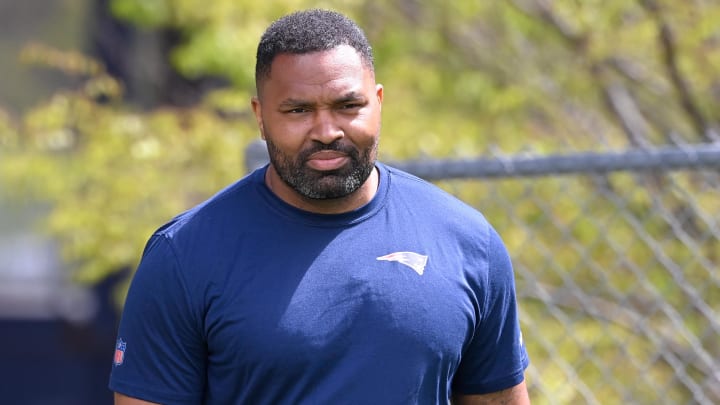 May 11, 2024; Foxborough, MA, USA; New England Patriots head coach Jerod Mayo arrives at the practice fields at the New England Patriots rookie camp at Gillette Stadium.  Mandatory Credit: Eric Canha-USA TODAY Sports