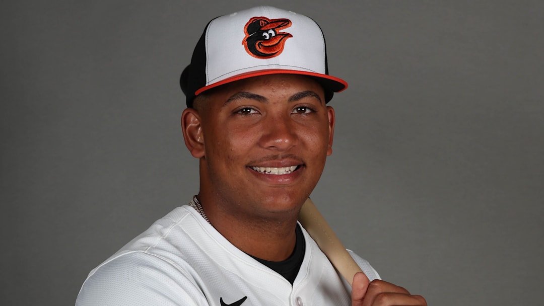 Feb 19, 2025; Sarasota, FL, USA; Baltimore Orioles catcher Samuel Basallo (72) poses for photo during media day at Ed Smith Stadium. Kim Klement Neitzel-Imagn Images Feb 19, 2025; Sarasota, FL, USA; Baltimore Orioles catcher Samuel Basallo (72) poses for photo during media day at Ed Smith Stadium. Kim Klement Neitzel-Imagn Images