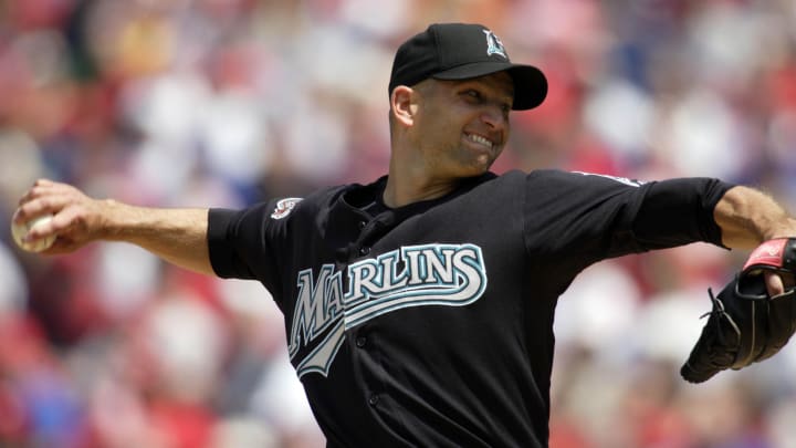 Apr 29, 2007; Philadelphia, PA, USA; Florida Marlins starting pitcher Wes Obermueller (41) delivers to the plate in the first inning against the Philadelphia Phillies at Citizens Bank Park in Philadelphia, PA. Mandatory Credit: Howard Smith-USA TODAY Sports Copyright © 2007 Howard Smith