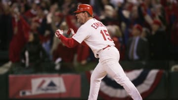 Pictured: Jim Edmonds celebrating the "right" way