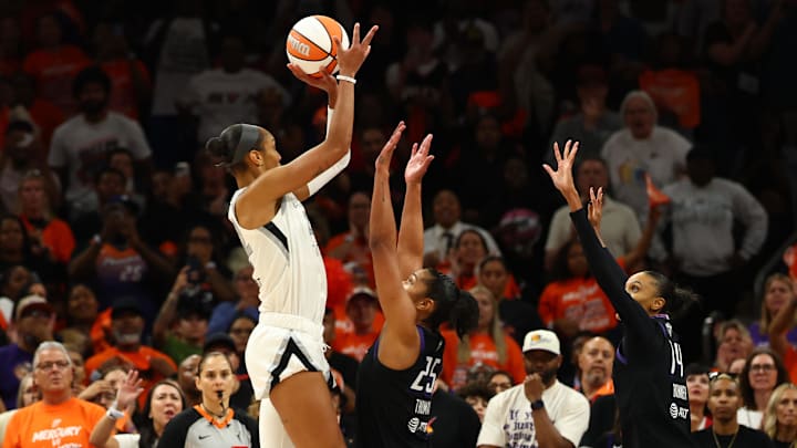 A'ja Wilson scored the game-winning bucket for the Aces in Game 3 of the WNBA Finals A'ja Wilson scored the game-winning bucket for the Aces in Game 3 of the WNBA Finals