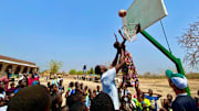 Mady Sissoko assists on a basket at the school he funded