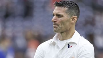 Houston Texans general manager Nick Caserio before a 2024 AFC wild-card game against the Cleveland Browns at NRG Stadium.