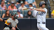 Tampa Bay second baseman Brandon Lowe (8) is not in the lineup on Monday night in Detroit, but he's hoping to be back soon.
