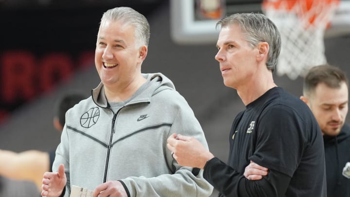 Purdue Boilermakers head coach Matt Painter during practice 