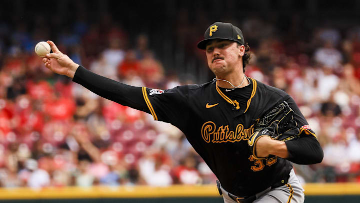 Pittsburgh Pirates starting pitcher Paul Skenes. Pittsburgh Pirates starting pitcher Paul Skenes.