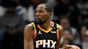 Mar 9, 2025; Dallas, Texas, USA; Phoenix Suns forward Kevin Durant (35) in action during the game between the Dallas Mavericks and the Phoenix Suns at American Airlines Center. Mandatory Credit: Jerome Miron-Imagn Images