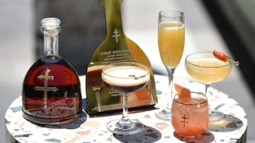 Group of brunch themed drinks
