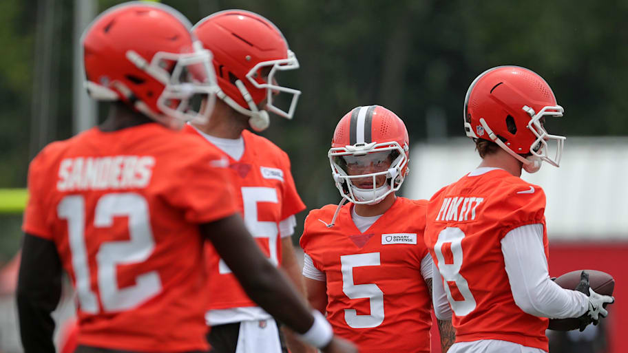 The Browns still don't have a leader in their quarterback competition between Shedeur Sanders, Joe Flacco, Dillon Gabriel and Kenny Pickett. | Jeff Lange / USA TODAY NETWORK via Imagn Images