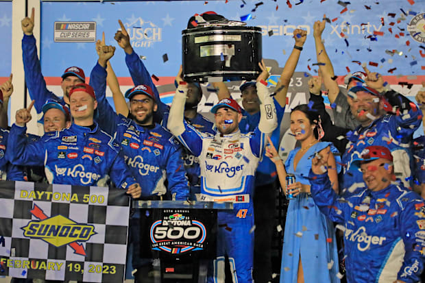 Daugherty calls his win at the Daytona 500 with Stenhouse Jr. in 2023 a career achievement. 