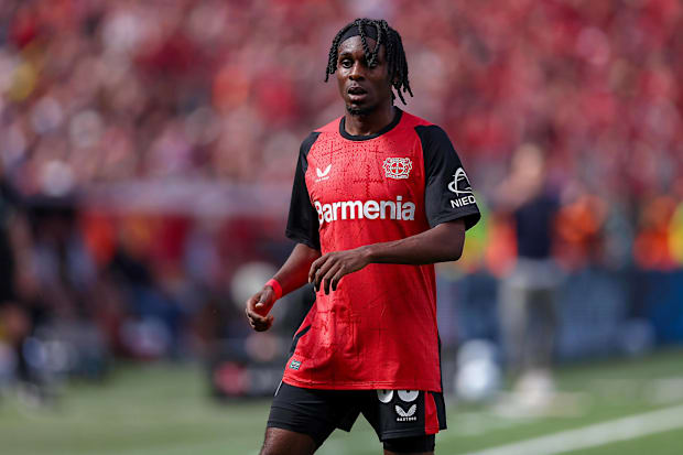 Bayer Leverkusen defender Jeremie Frimpong