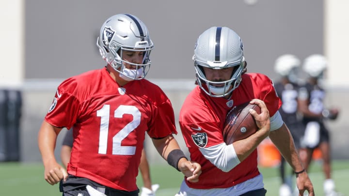 Aidan O'Connell & Gardner Minshew of the Las Vegas Raiders.