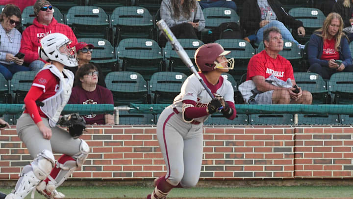 Florida State softball swept Nicholls 5-4, 8-0, in a doubleheader Saturday, Feb. 24, 2024 during the Dugout Club Classic at JoAnne Graf Field.