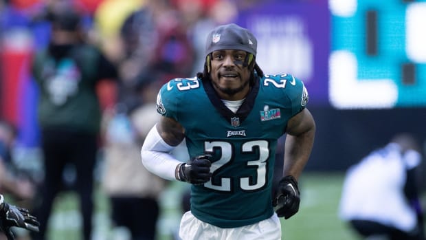 Philadelphia Eagles safety C.J. Gardner-Johnson (23) before action against the Kansas City Chiefs in Super Bowl LVII