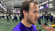Carson Bruener is enjoying the pre-draft process, showing off his speed.
