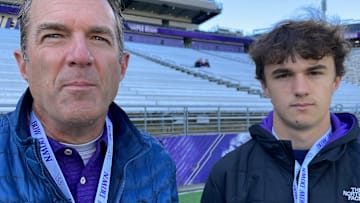 Eric Bjornson and his son Andrew were UW football visitors for Saturday's practice. 