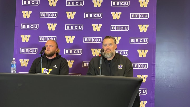 Steve Belichick and Brennan Carroll address the media. 