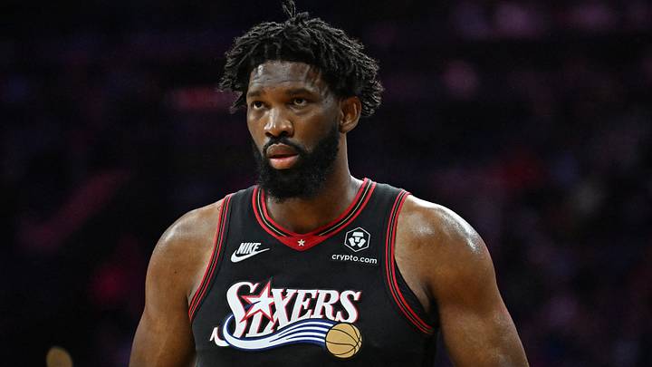 Philadelphia 76ers center Joel Embiid (21) against the Boston Celtics during the second half at Xfinity Mobile Arena. 