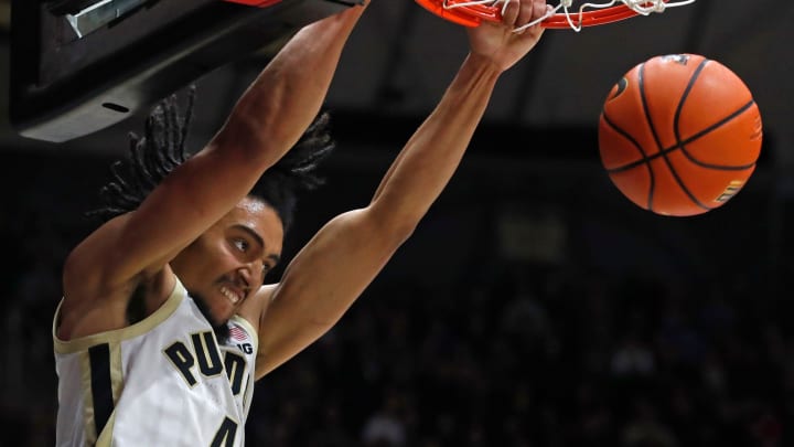 Purdue Boilermakers forward Trey Kaufman-Renn (4) dunks the ball 