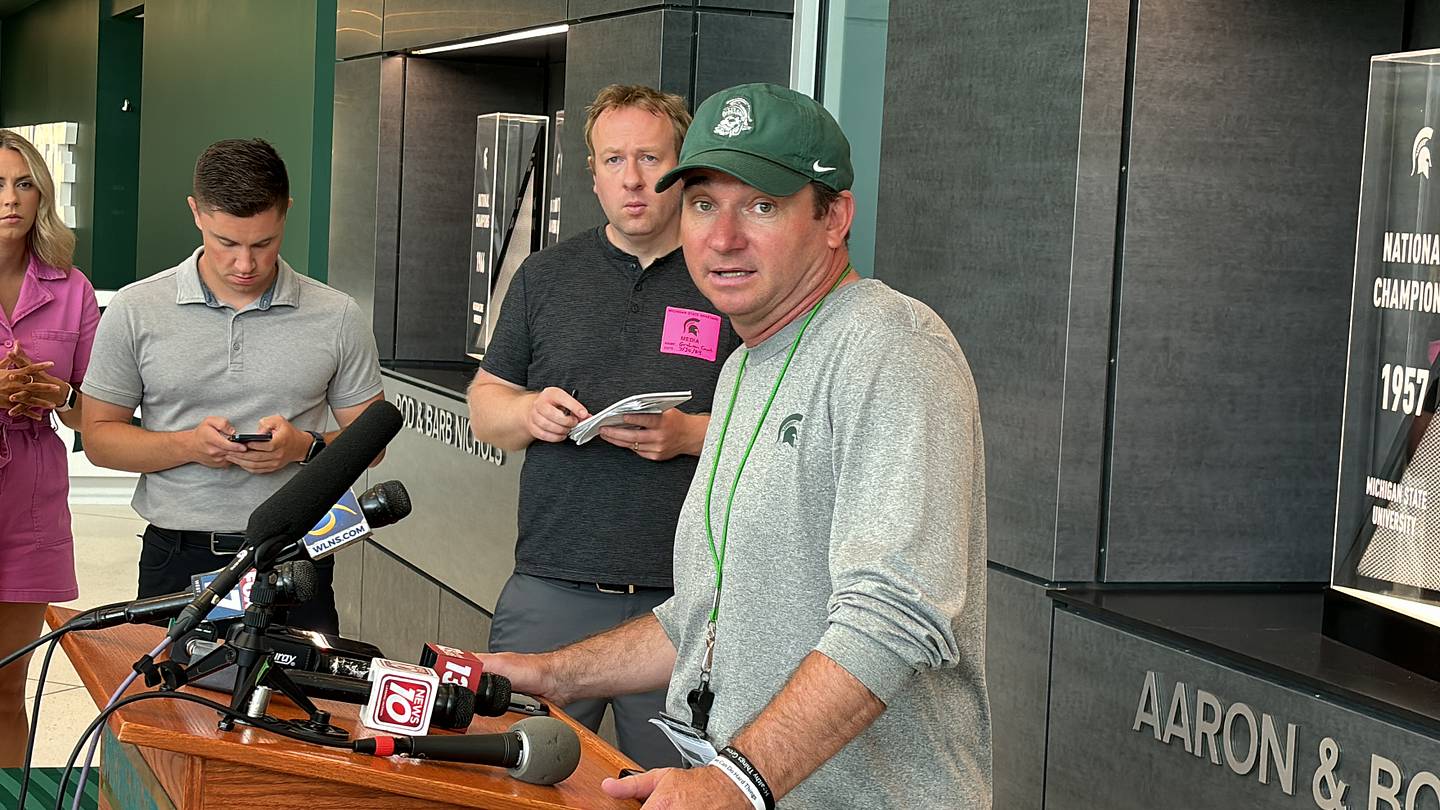 Michigan State Football Coach Jonathan Smith From Day 1 of Fall Camp